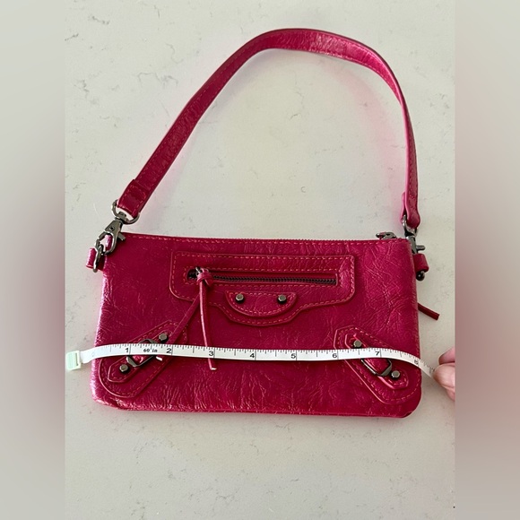 BARBAROSSA small hot Pink Leather Shoulder Bag, EUC - Picture 9 of 13